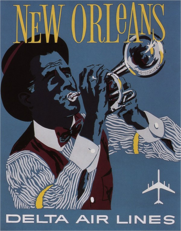 New Orleans Delta Airlines vintage travel poster by VINTAGE POSTER